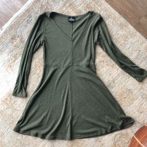 SOLD: Angie Long Sleeve V-Neck Ribbed Dress